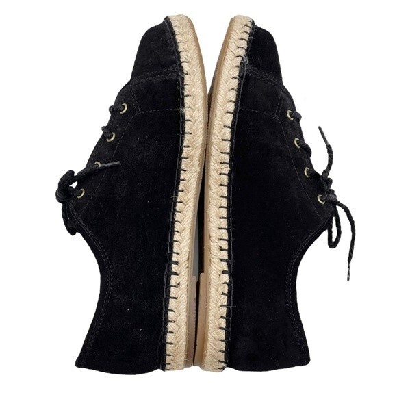 Born Black Suede Drilles Espadrille Lace-Up Loafer Spring Preppy Women’s Size 9 - Picture 11 of 16